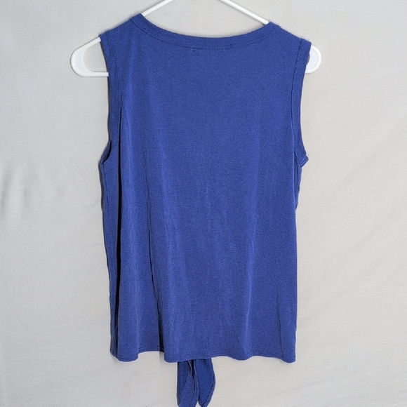 Chic So Soft Blue Button-Down Sleeveless  Top - Picture 5 of 6